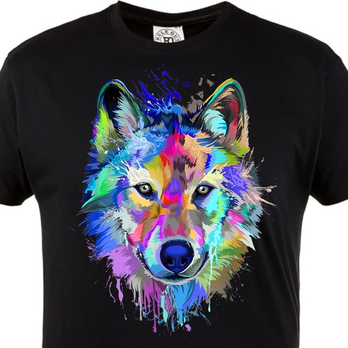 Herren wolf shirt augen - herren,