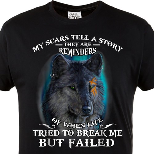 Herren shirt wolf motiv - herren, t-shirt